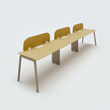 Single side workstation for 3 people