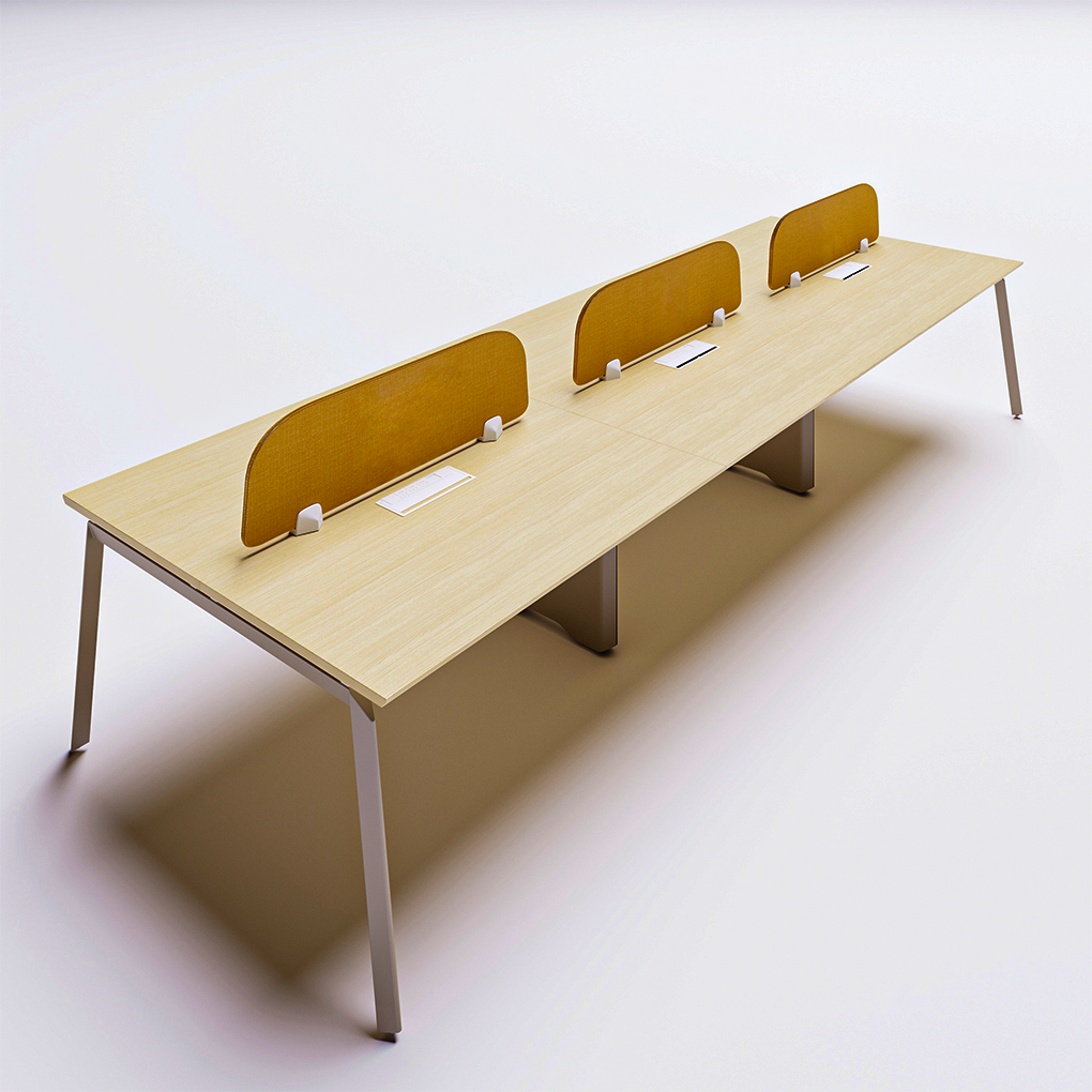 Double sided workstation for 6 people