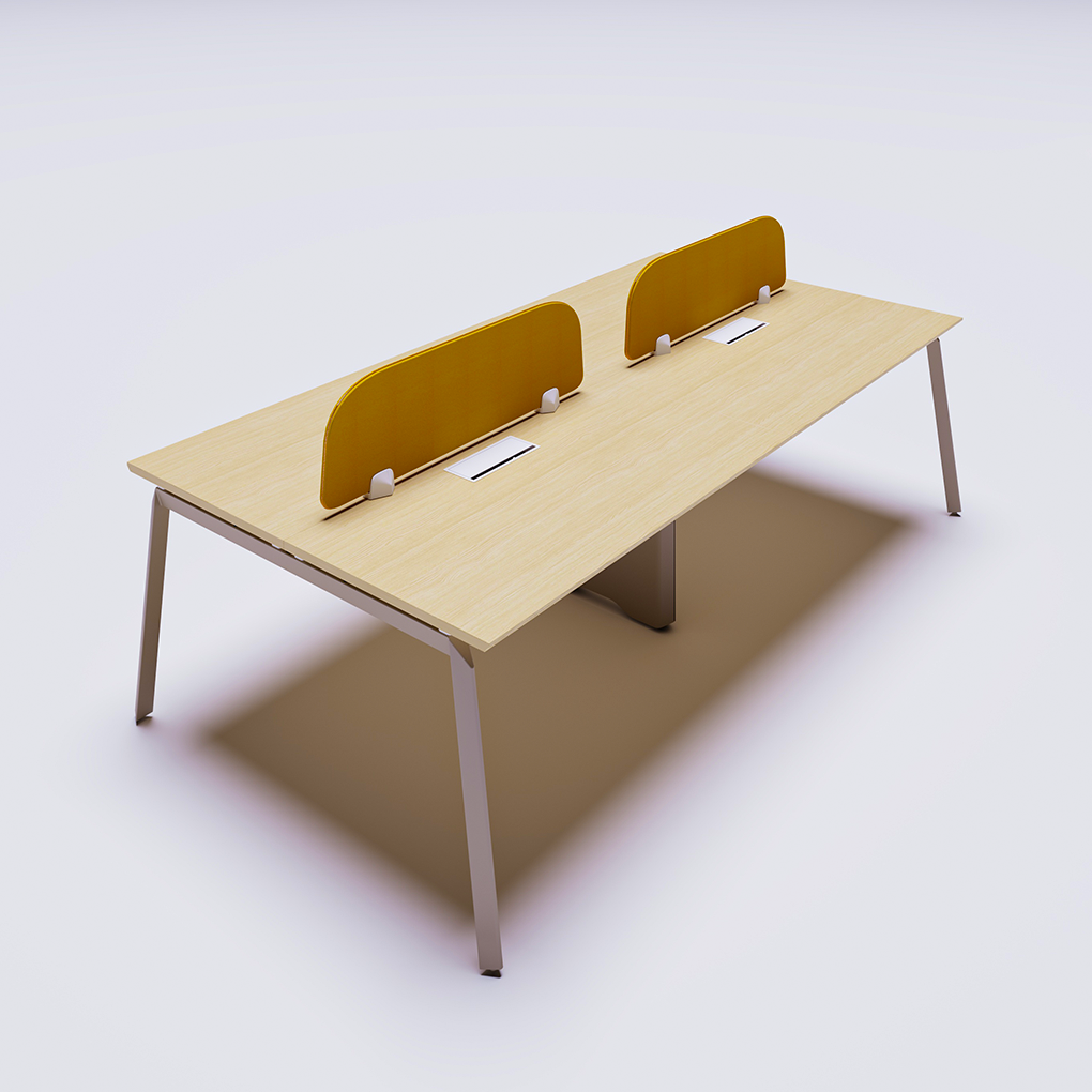 Double sided workstation for 4 people