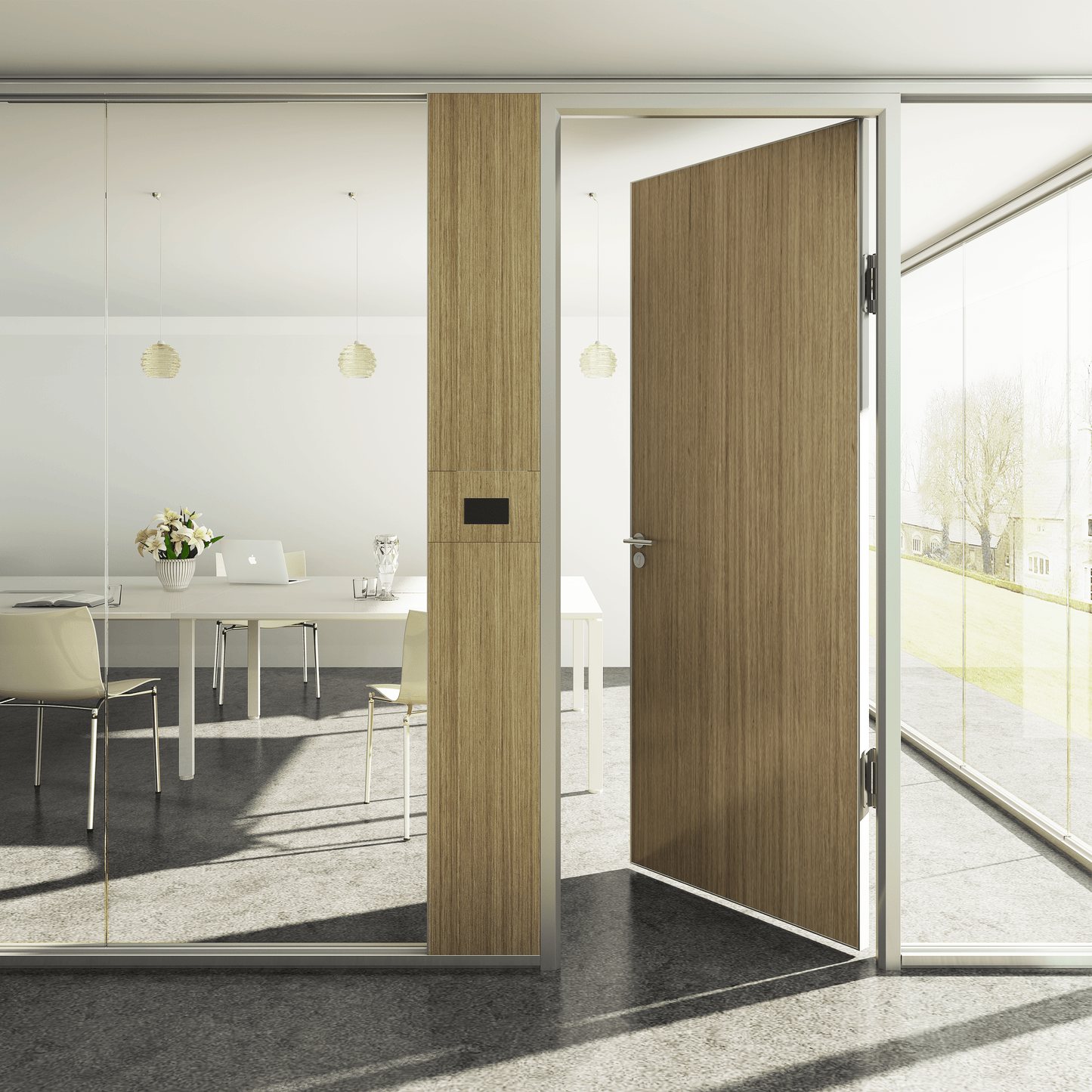 Ndarëse e vetme prej xhami pa kornizë